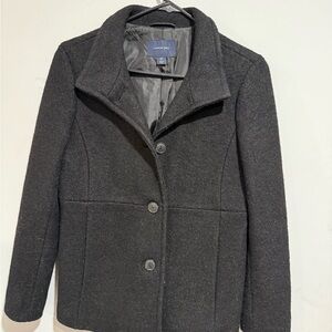 Lands' End Women's Charcoal Pea Coat